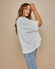 White Batwing Short Sleeves Tee