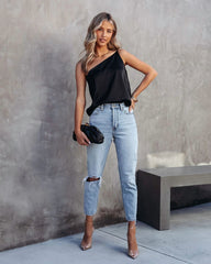 Black One Shoulder Top