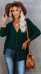 Pine Green Button Front Cardigan