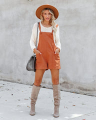 Rust Pockets Linen Rompers