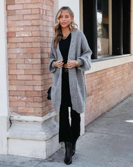 Light Grey Open Front Cardigan