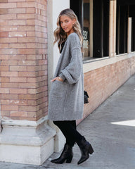 Light Grey Open Front Cardigan