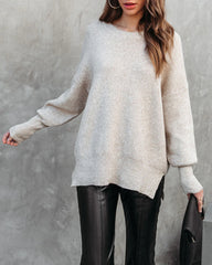 Taupe Ribbed Knit Sweater