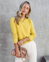 Yellow Knit Pullover Top