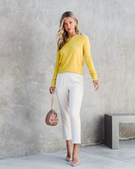 Yellow Knit Pullover Top