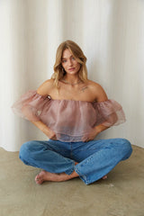 Dusty Pink Off Shoulder Top