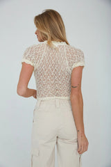 Beige Crochet Lace Crop Top