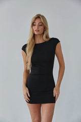 Black Backless Bodycon Mini Dress